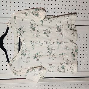 Stonebridge Size 10 100% Linen Off White Button Up Blouse Vintage